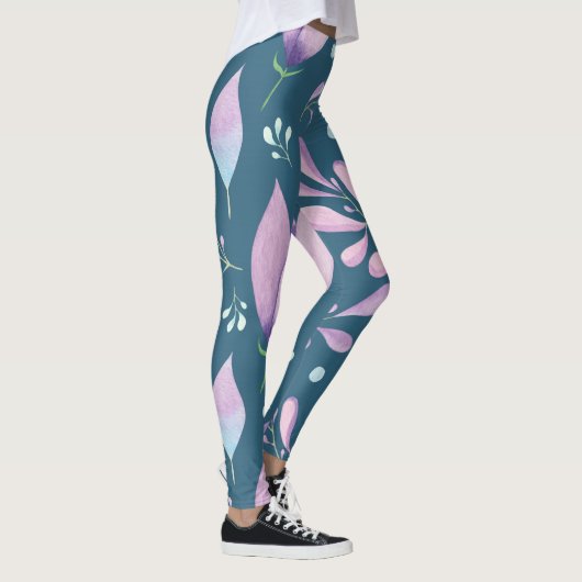 Roze Marmeren Leggings - Bloemen Yoga Broek Vrouwe (Rechts)