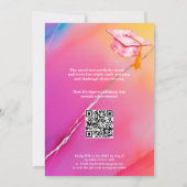 Roze Marmeren Mijlpaal Collage QR Code Kaart (Achterkant)