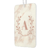 Roze Marmeren Monogram Elk Initiaal & Naam Custom Luchtverfrisser (Links)