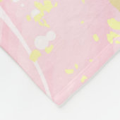Roze marmeren monogram | Girly Modern Gold Glitter Fleece Deken (Hoek)