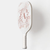 Roze Marmeren Monogram Initiaal Custom Meisjes Pickleball Paddle (Links)