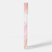 Roze Marmeren Monogram | Meisjesachtige Moderne Go Case-Mate iPhone Case (Achterkant / Rechts)