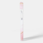 Roze Marmeren Monogram | Meisjesachtige Moderne Go Case-Mate iPhone Case (Achterkant / Links)