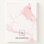Roze marmeren naam elegant zakelijk logo notitieboek (Achterkant)