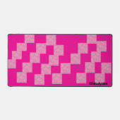 Roze Marmeren Patroon Desk Mat (Voorkant)