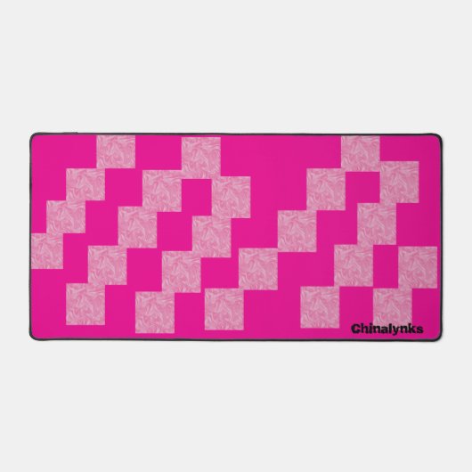 Roze Marmeren Patroon Desk Mat (Voorkant)