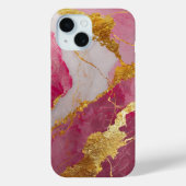 Roze marmeren patroon met goud Case-Mate iPhone case (Achterkant)