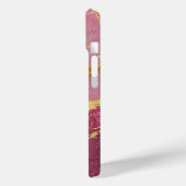 Roze marmeren patroon met goud Case-Mate iPhone case (Achterkant / Links)