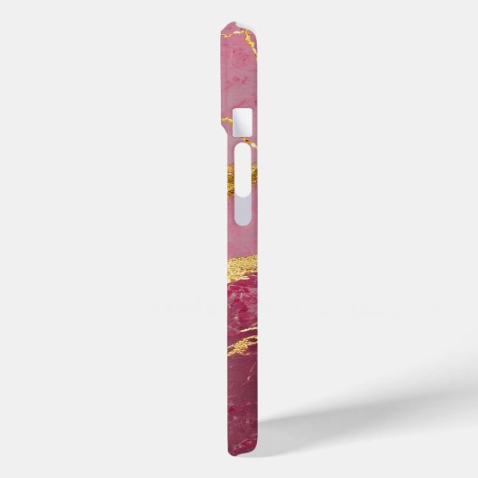 Roze marmeren patroon met goud Case-Mate iPhone case (Achterkant / Links)