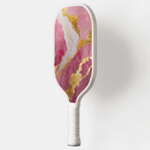Roze marmeren patroon met goud pickleball paddle (Links)