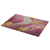 Roze marmeren patroon met goud snijplank (Hoek)