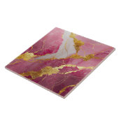 Roze marmeren patroon met goud tegeltje (Zijkant)
