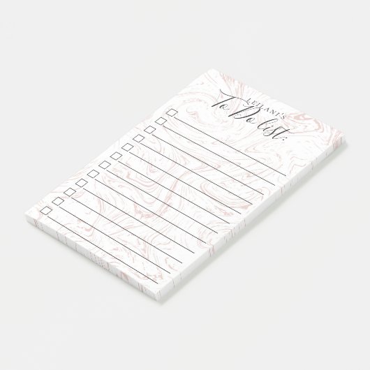 Roze Marmeren Patroon Post-it® Notes (Schuin)