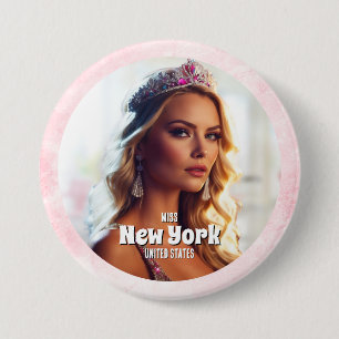 Roze Marmeren Praal Foto Knop Speld Ronde Button 7,6 Cm