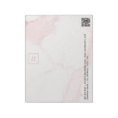 Roze marmeren QR-code zakelijk logo Notitieblok (Linkerzijde)