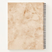 Roze Marmeren Rotstextuur met Naam en Monogram op Notitieboek (Achterkant)