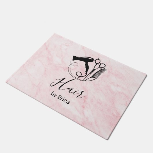Roze Marmeren Schoonheidssalon Deurmat (Schuin)