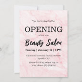 Roze Marmeren Schoonheidssalon Grote Opening Kaart (Achterkant)