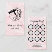 Roze Marmeren Schoonheidssalon Klantenkaartje (Voorkant / Achterkant)