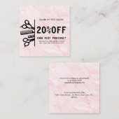 Roze Marmeren Schoonheidssalon Kortingskaartje (Voorkant / Achterkant)