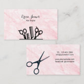 Roze Marmeren Schoonheidssalon Visitekaartje (Voorkant / Achterkant)
