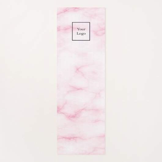 Roze marmeren studio bedrijfslogo yogamat (Voorkant)