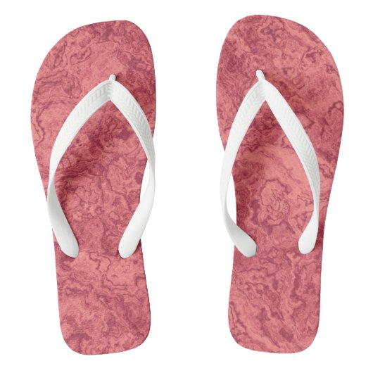 roze Marmeren Swirl Abstract Teenslippers (Voetbed)