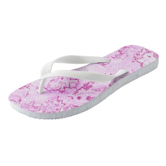 roze Marmeren Swirl Abstract Teenslippers (Schuin)