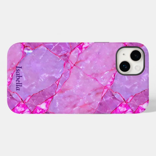Roze Marmeren Textuur, Marmeren Effect Case-Mate iPhone Case (Achterkant (horizontaal))