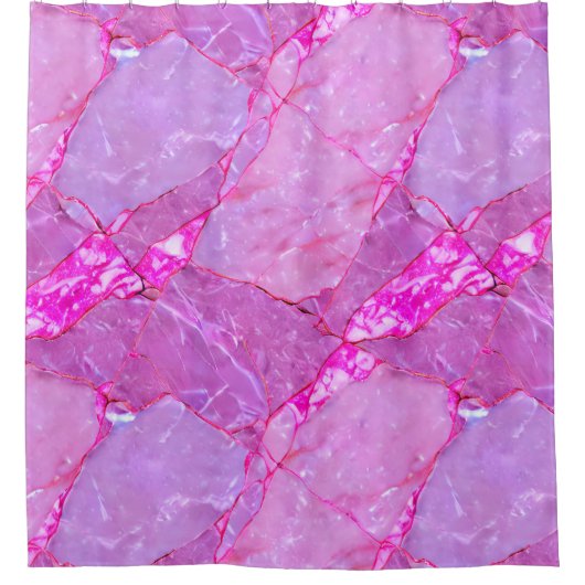 Roze Marmeren Textuur, Marmeren Effect Douchegordijn (Voorkant)