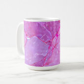 Roze Marmeren Textuur, Marmeren Effect Koffiemok (Voorkant links)