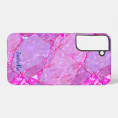 Roze Marmeren Textuur, Marmeren Effect Samsung Galaxy Hoesje (Achterkant horizontaal)