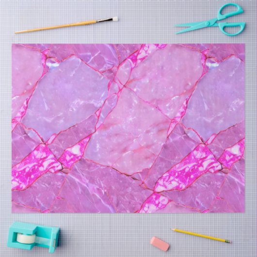 Roze Marmeren Textuur, Marmeren Effect Tissuepapier (Craft)