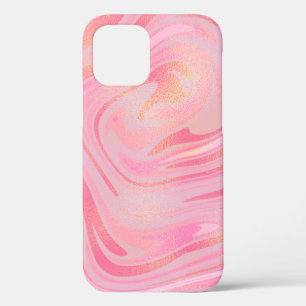 Roze marmeren werveling & gouden glinsterpatroon Case-Mate iPhone case