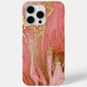 Roze marmeren werveling met gouden accenten Case-Mate iPhone case (Achterkant)