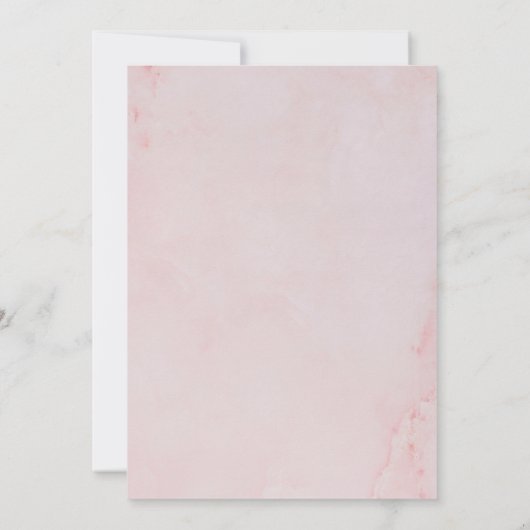 Roze marmeren Wijzig de datum groenblijvende blade Save The Date (Achterkant)