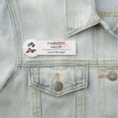 Roze marmeren zakelijke medewerker logo naamplaatje (In situ)