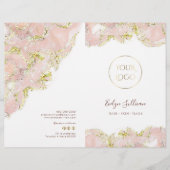 Roze marmering design service menu brochure (Voorkant)