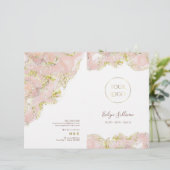 Roze marmering design service menu brochure (Staand voorkant)