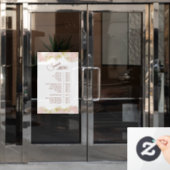 Roze Marmering Ontwerp Diensten Menu Raamsticker (Kantoordeur)
