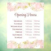Roze marmering ontwerp openingstijden venster cing raamsticker (Vel 3)