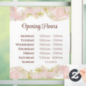 Roze marmering ontwerp openingstijden venster cing raamsticker (Huis)