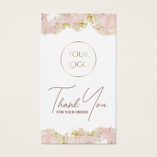 Roze marmeringspakket visitekaartje (Voorkant)