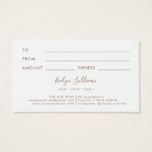 roze marmermodel Cadeaukaart Visitekaartje (Achterkant)