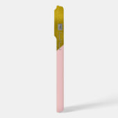 Roze marmerpatroon en namaak goud folie iPhone hoesje (Linkerkant)
