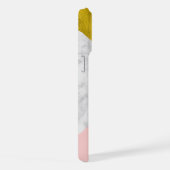 Roze marmerpatroon en namaak goud folie iPhone hoesje (Rechterkant)