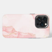 Roze marmerpatroon iPhone hoesje (Achterkant horizontaal)