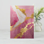 Roze marmerpatroon met goud kaart (Staand voorkant)