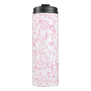 Roze marmerpatroon thermosbeker