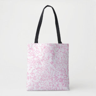Roze marmerpatroon tote bag